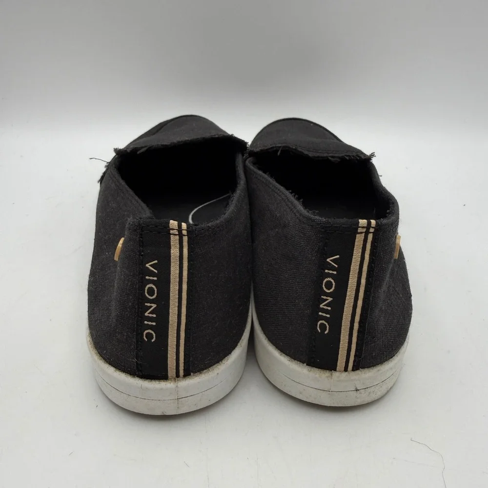 Vionic Beach Manzanita Slip On Sneakers Womens 7.5 Black Canvas Casual Shoes